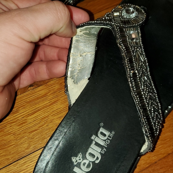 Alegria Black Studded Sandal sz. 38 (8) - Picture 7 of 8